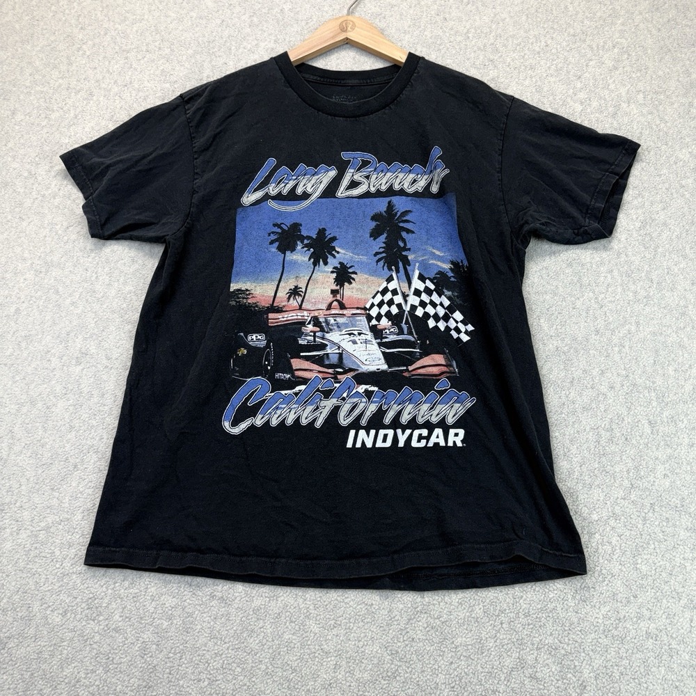 Long Beach Grand Prix IndyCar Men's XL Black Graphic Racing T-Shirt